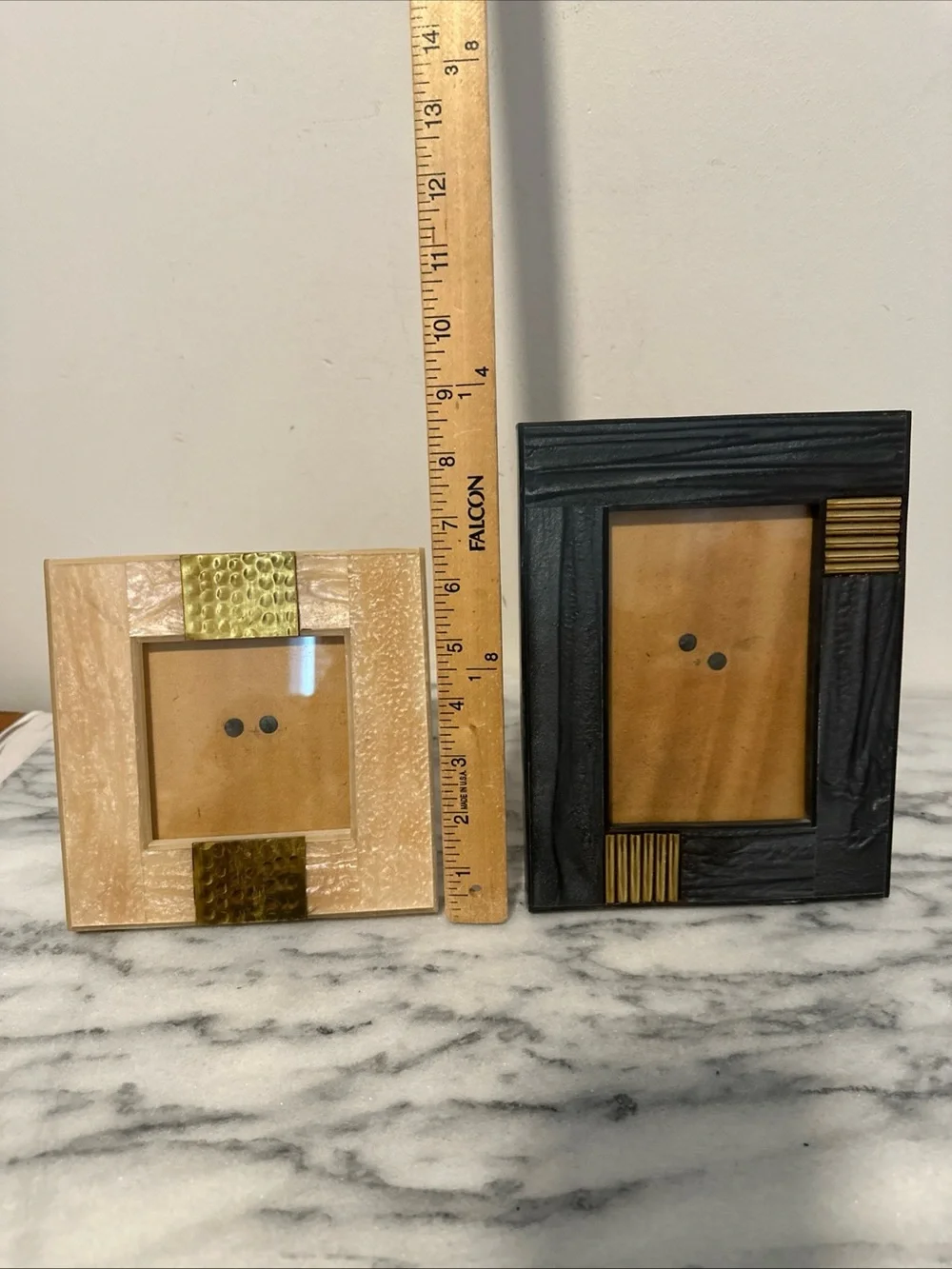 Anthropologie Neutral and Black Decorative Photo Frame Set - Home Accents